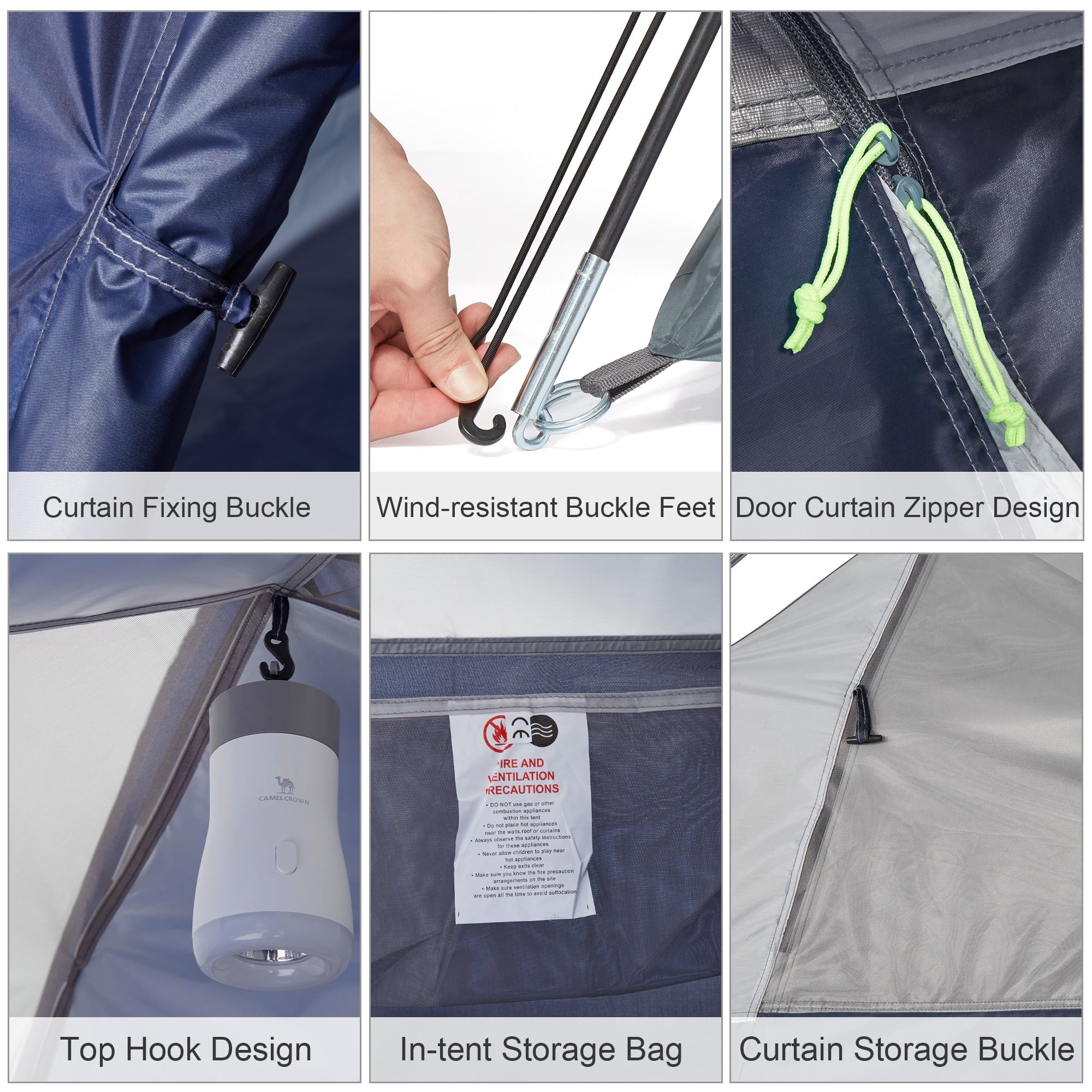 Camping Tent Waterproof 5-6 Person Tent for Camping Outdoor Backpacking Tents Lightweight Dome Tent Windproof Emergency Tent Easy up Tents with Carry Bag