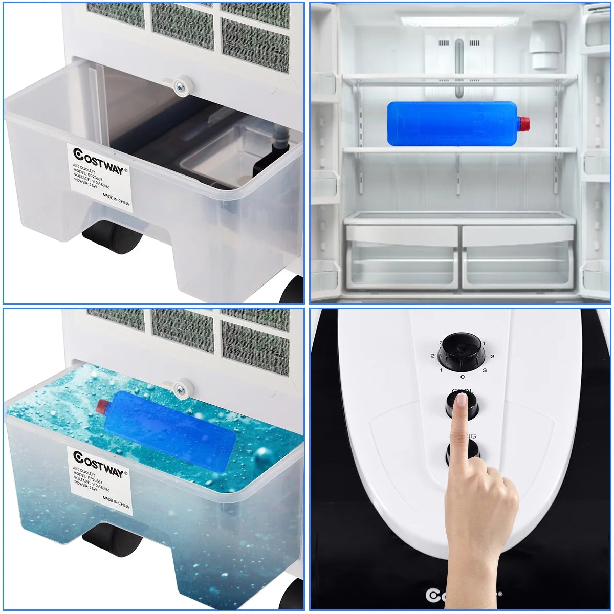 Evaporative Portable Cooler Fan Humidify