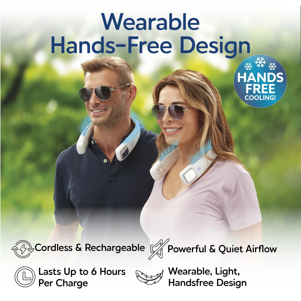Freedom Neck Cooler, Portable Neck Fan with 3 Fan Speeds, USB Charging, 6-Hour Battery