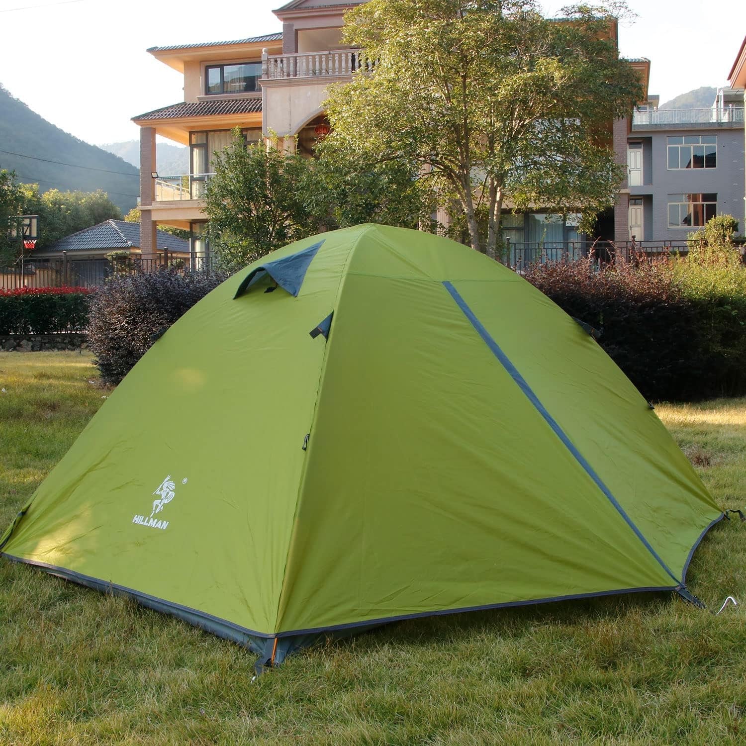 3-4 Season 2 3 Person Lightweight Backpacking Tent Windproof Camping Tent Awning Family Tent Two Doors Double Layer with Aluminum Rods for Outdoor Camping Family Beach Hunting Hiking Travel