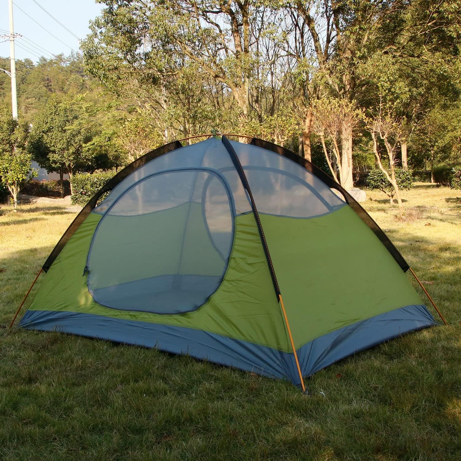 3-4 Season 2 3 Person Lightweight Backpacking Tent Windproof Camping Tent Awning Family Tent Two Doors Double Layer with Aluminum Rods for Outdoor Camping Family Beach Hunting Hiking Travel