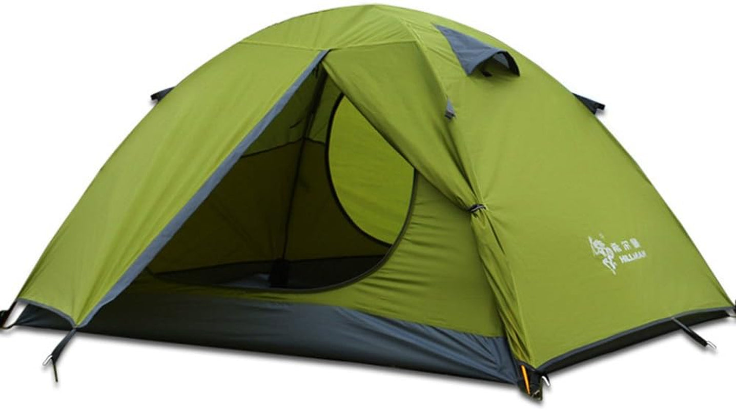 3-4 Season 2 3 Person Lightweight Backpacking Tent Windproof Camping Tent Awning Family Tent Two Doors Double Layer with Aluminum Rods for Outdoor Camping Family Beach Hunting Hiking Travel