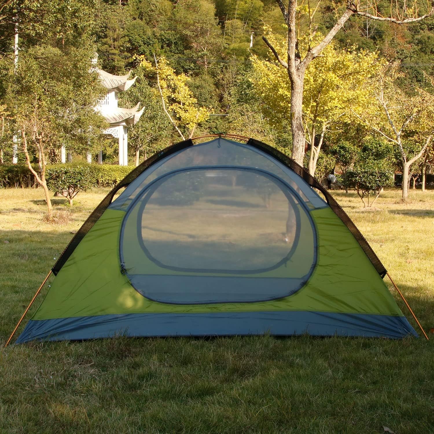 3-4 Season 2 3 Person Lightweight Backpacking Tent Windproof Camping Tent Awning Family Tent Two Doors Double Layer with Aluminum Rods for Outdoor Camping Family Beach Hunting Hiking Travel