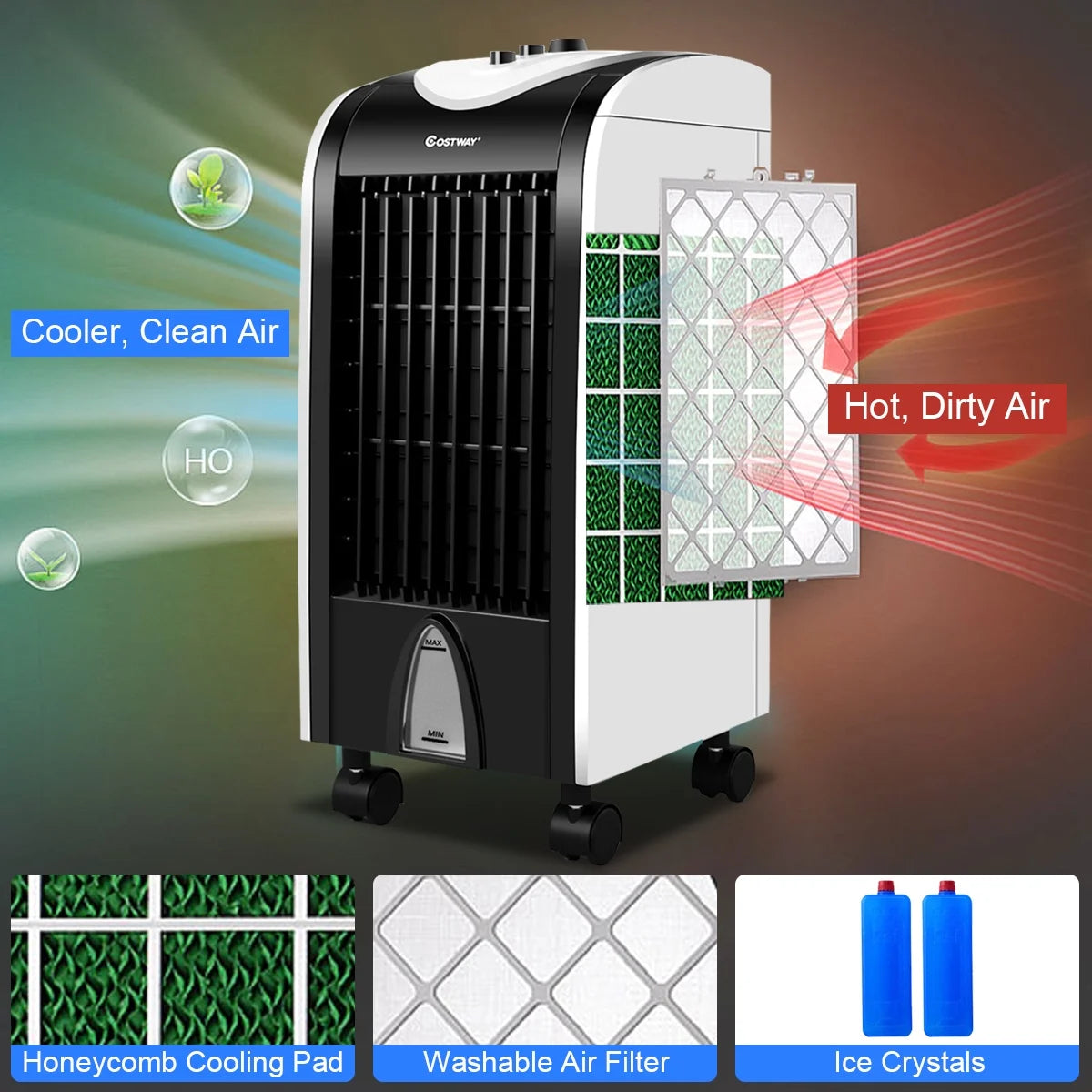 Evaporative Portable Cooler Fan Humidify