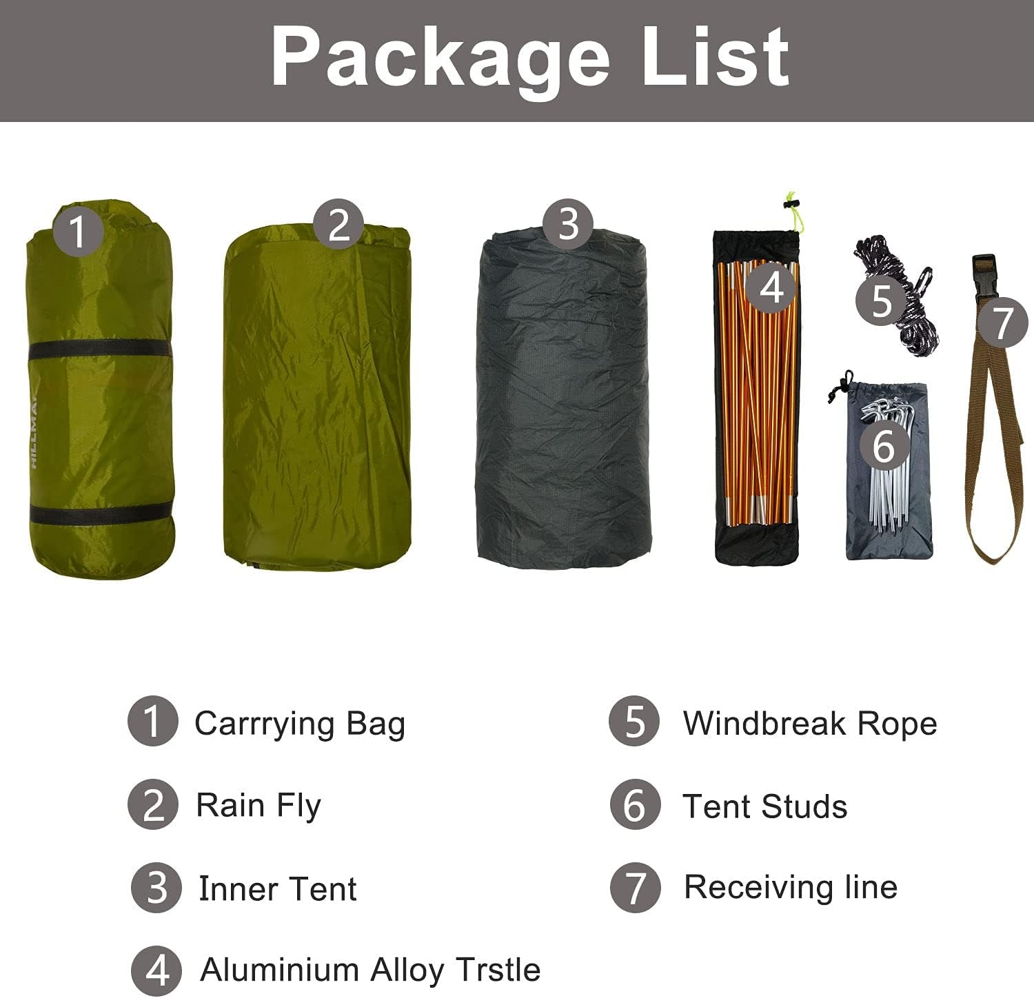 3-4 Season 2 3 Person Lightweight Backpacking Tent Windproof Camping Tent Awning Family Tent Two Doors Double Layer with Aluminum Rods for Outdoor Camping Family Beach Hunting Hiking Travel